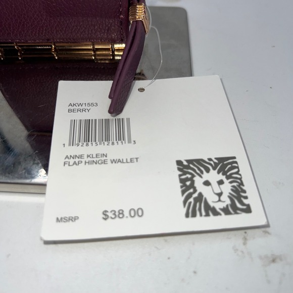 Anne Klein Berry AKW1553 Flap Hinge Wallet Card Holder Zip Coin Pouch - Picture 2 of 9
